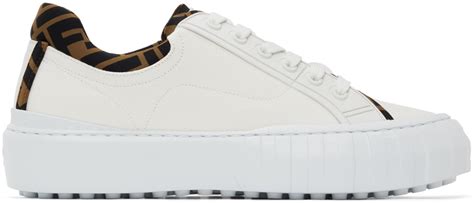 fendi sneakers white|fendi white canvas sneakers.